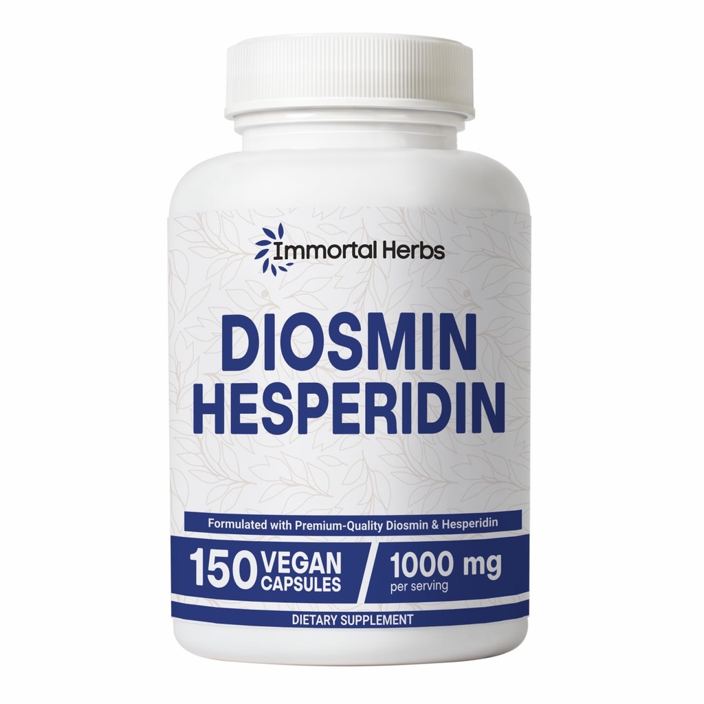 Diosmin Hesperidin 1000mg Complex, 150 Kapseln, Citrus Bioflavonoids Rich Fruit Extract, 100% Vegetarisch, Non-GMO & Gluten Free Diosmin Supplement mit Max Strength