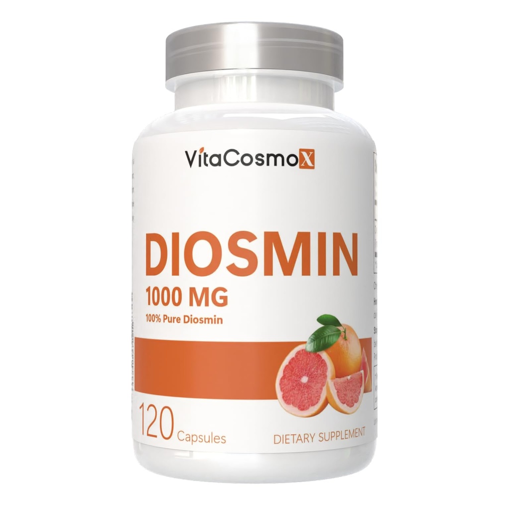 Diosmin Capsules, 120 Compte, 1000 mg Servition, Vegan, Citrus Bioflavonoïdes 100% Végétarien, Sans OGM et Sans gluten Supplément Diosmin avec Max Strength