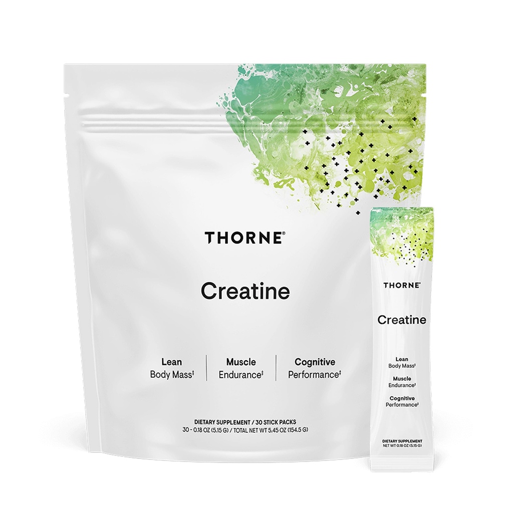 THORNE Creatine - Micronized Creatine Monohydrate Powder - Unterstützung für Muskeln & Kognitive Funktion* - für Frauen & Männer - Unflavored - NSF zertifiziert für Sport - 5 g pro Servieren - 30 Servietten