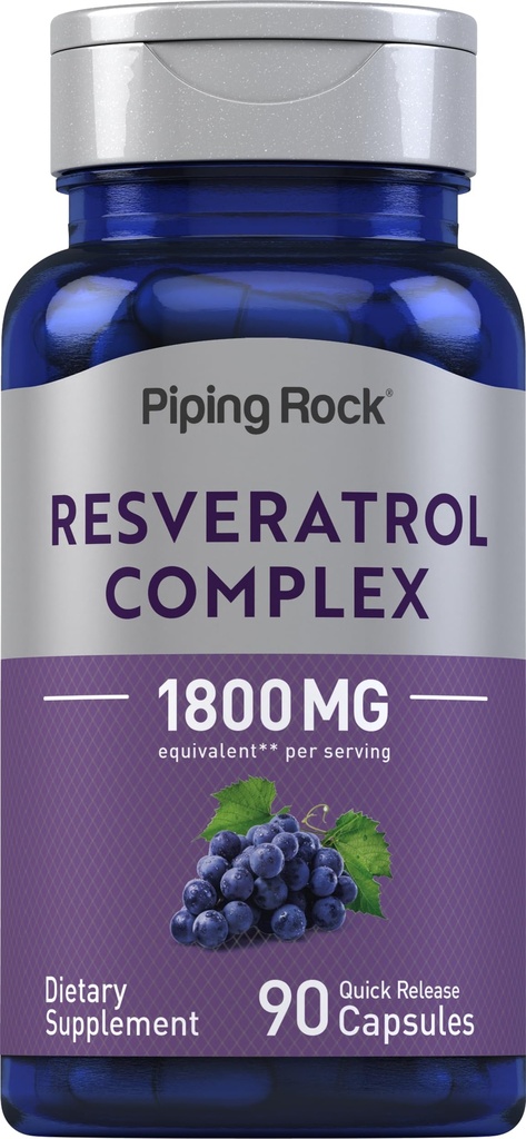 Complexe de resvératrol de la roche piquante 90 capsules Ultra Potent, supplément sans gluten