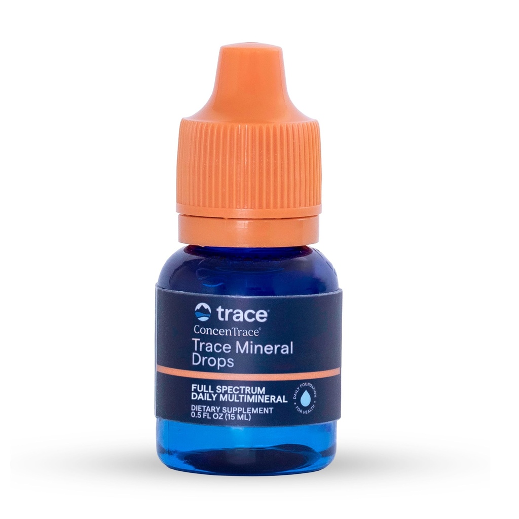 Trace Minerals ConcenTrace Trace Mineral Drops - Flüssige Ergänzung für Knochen & Gelenkunterstützung - Aids Hydration & Elektrolyt Restoration - Unflavored, 0.5 fl oz (6 Servietten)