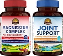 Vitalitown Magnesium + Glucosamin Chondroitin MSM Bundle (Pack von 2) | Magnesium Complex (Item 1) & Joint Support* (Item 2) | 120 Magnesium Kapseln & 90 Gelenkkapseln