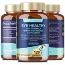 AREDS 2 Vitamines oculaires et extrait minéral de bilberry Oméga-3, Vitamine oculaire pour les aînés Santé maculaire et oeil sec, Vitamines oculaires Lutéine et Zeaxanthin Support de la souche oculaire et de l'hydratation (120 capsules)