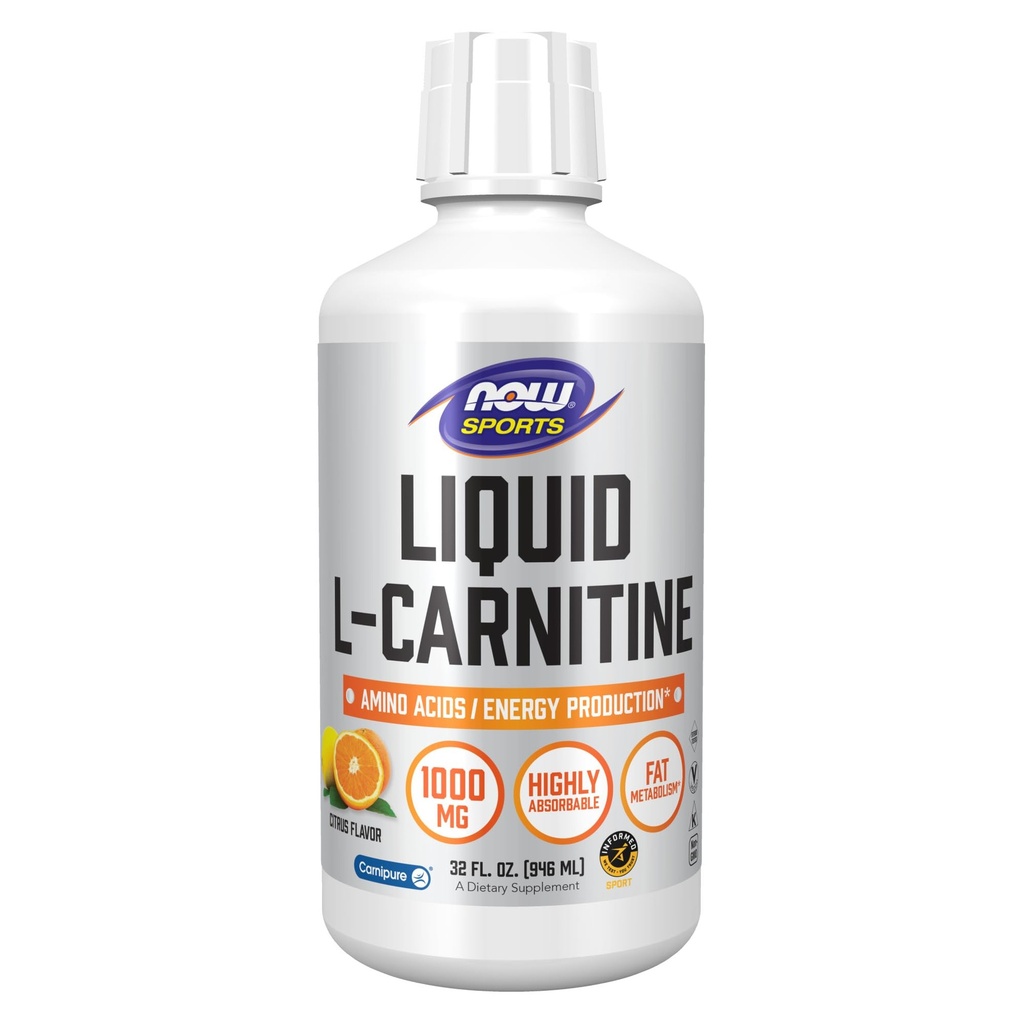 NOW Foods Sports, Liquid L-Carnitin, Citrus, 1.000 mg, 32 fl oz (946 ml)