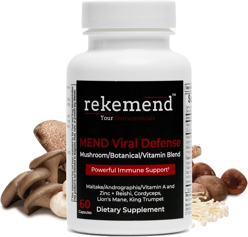 Pilzergänzung für Immununterstützung - Enthält Lions Mane, Cordyceps & Reishi Pilzextrakte - 60 Kapseln