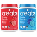 Creatine Monohydrate Gommies - Rocket Pop Duo - Blue Raspberry & Sour Cherry - Creatine Gommies pour les femmes et les hommes, NSF certifié, 3ème partie testée, Anti-Melting Formule, 180 Compte (2-Pack)