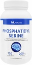 ML Naturals Phosphatidyl Serine 200 mg (standard) 120 capsules végétales. Prend en charge la mémoire et la fonction cérébrale, non-OGM, certifié NSF et conforme aux GMPc