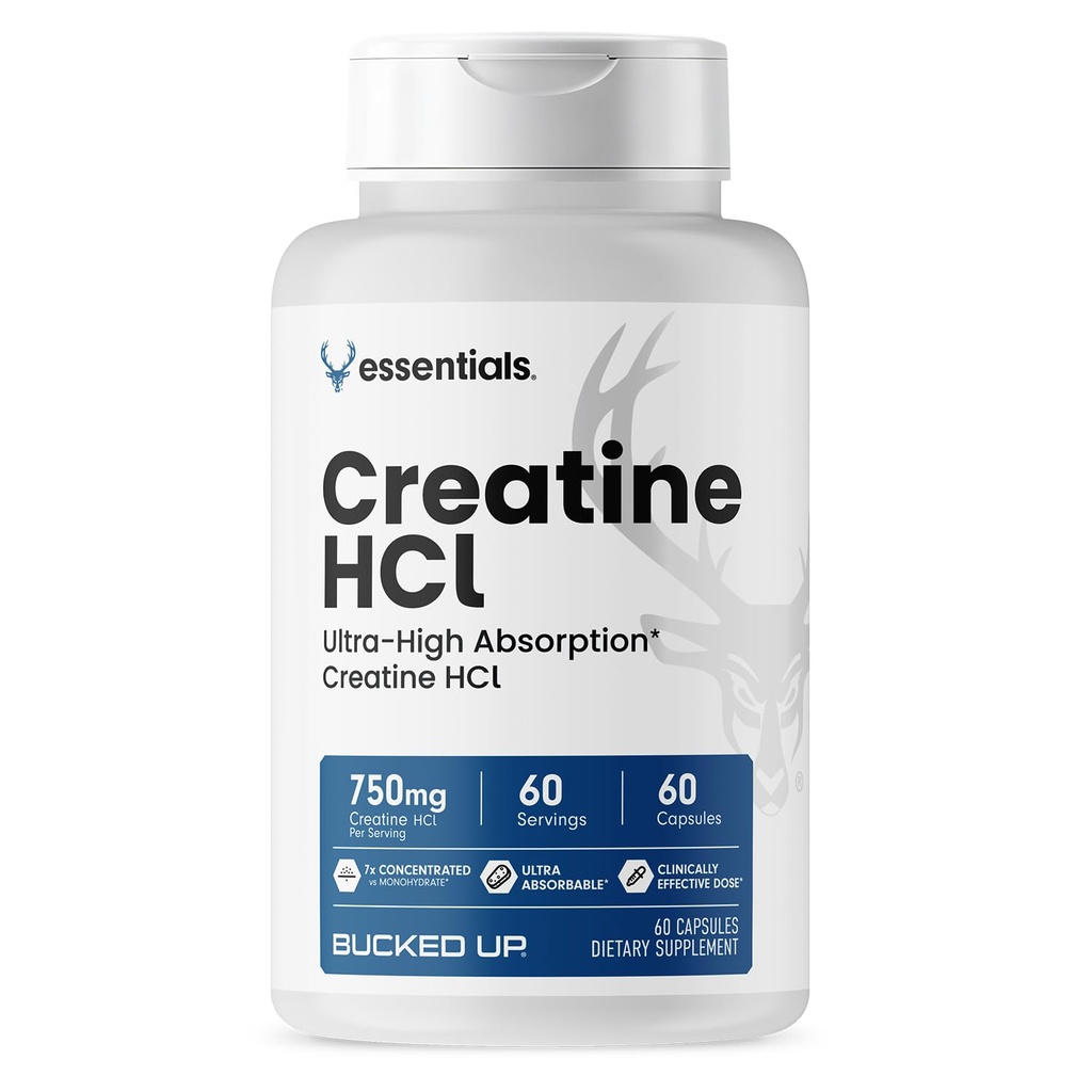 Bucked Up - Creatine HCL, 750mg Servieren - 60 Servietten (60 Kapseln)