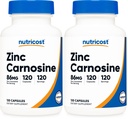Nutricost Zink Carnosin 86mg, 120 Kapseln - Nicht-GVO, Glutenfrei, Zink L-Carnosin Supplement (Paket von 2)