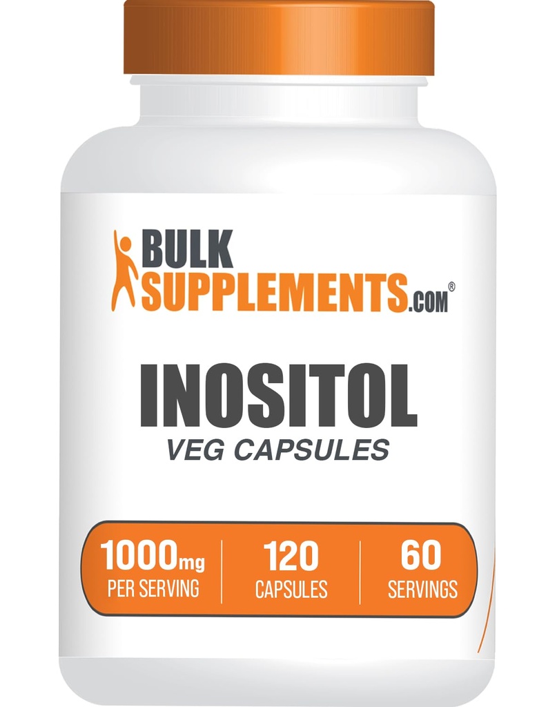 BulkSupplements.com Capsules d'inositol - Vitamine B8, Inositol 1000mg pour le bien-être général - Sans gluten, 2 capsules par portion, 120 Nombre (paquet de 1)