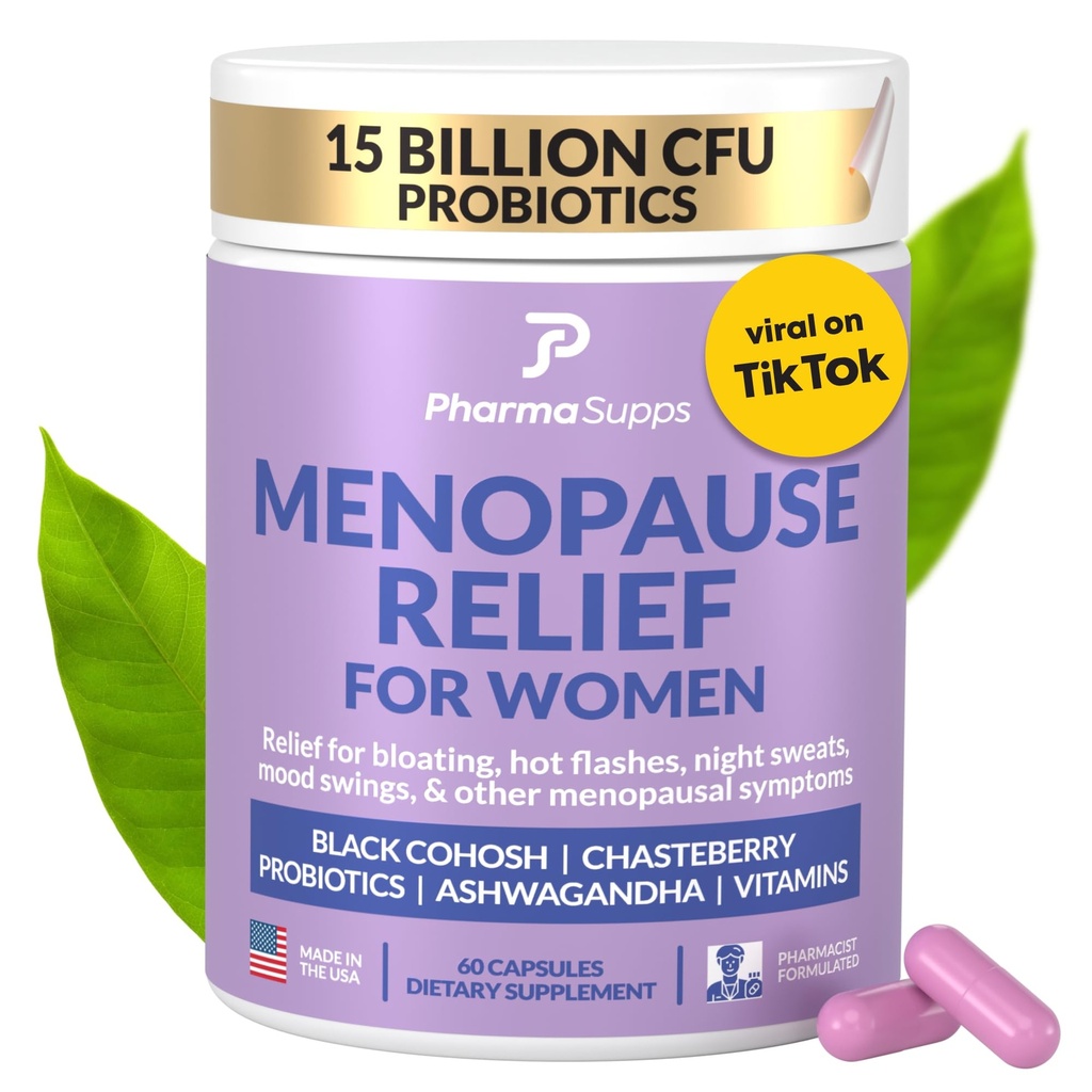 Suppléments pour la ménopause naturelle pour les femmes - Suppléments pour l'équilibre hormonal, le ballonnement et les swings d'humeur