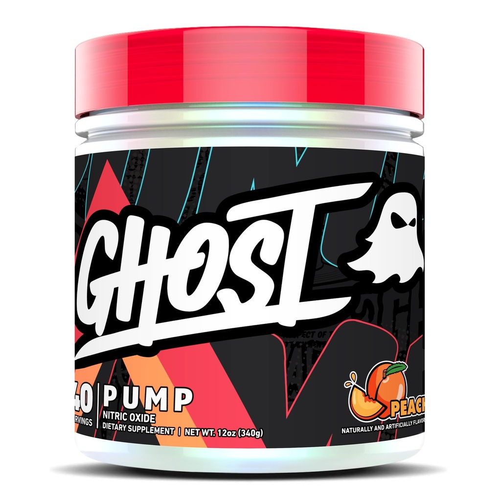 GHOST Pumpe Nitric Oxide Pulver, Pfirsich - 40 Servierungen - Sugar-Free & Stim-Free Pre-Workout Ergänzungen - L-Citrulline, Arginine Nitrate & L-Glutathione - Soy & Gluten-Free, Vegan