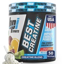 BPI Sports Meilleure Créatine - Poudre monohydratée de créatine pour les hommes et les femmes, sel himalayen - force, pompe, endurance, croissance musculaire, définition musculaire - Non Bloat – Punch aux fruits – 50 portions – 10,58 oz