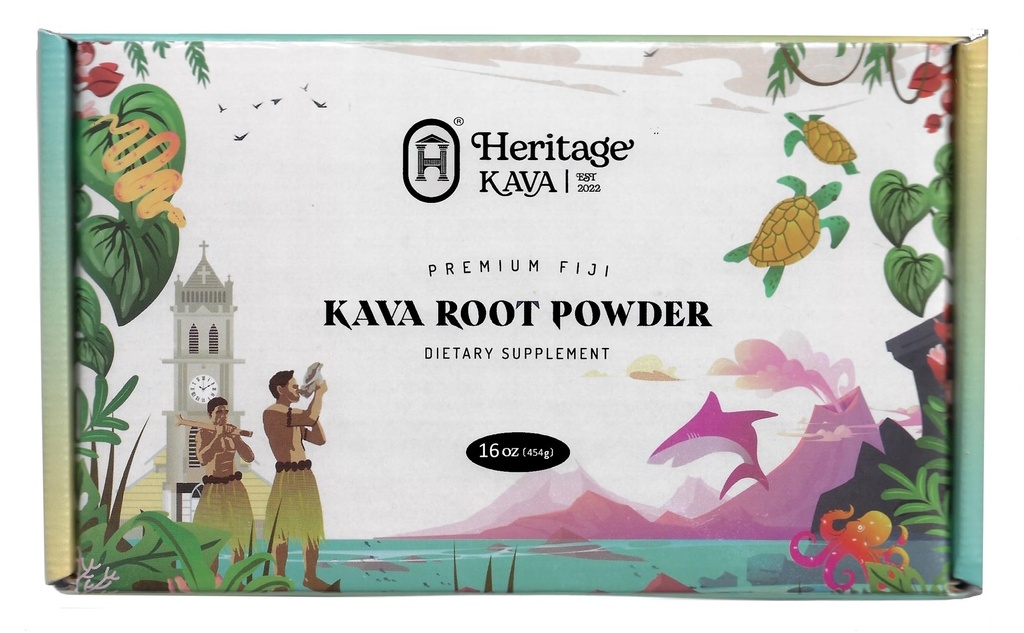 Poudre de racine de kava Noble Fiji Premium 16 Oz/1LB