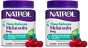 Natrol Time Release Melatonin Gummies, Sleep Support for Adults, 3 mg Melatonin Supplements for Sleep Support, 65 Strawberry-Flavored Gummies, Up to a 65 Day Supply, (Pack of 2)