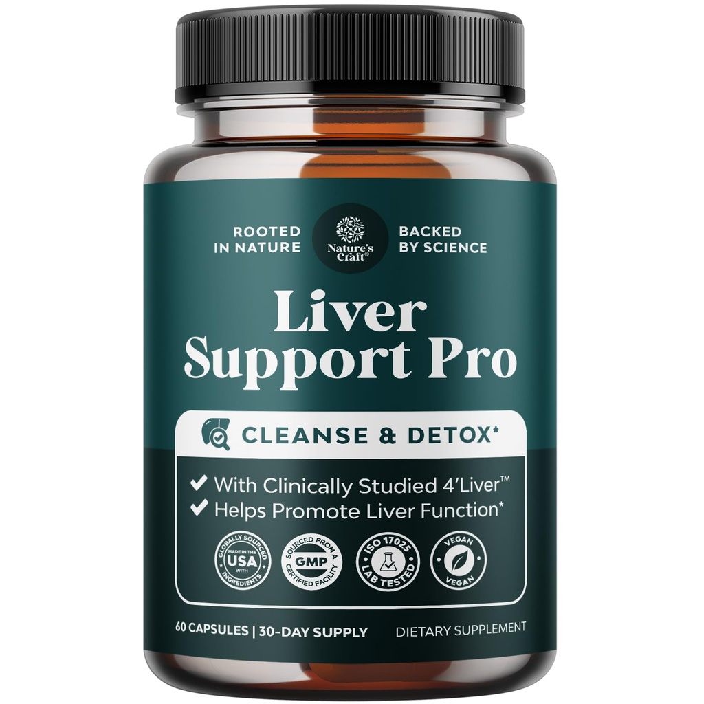 Supplément de soutien du foie Pro - 2X plus efficace que le chardon de lait - Supplément de santé du foie avancé avec 4 fois nettoyage deiver et de réparation - 60 Compte (paquet de 1)