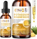 2 Pack Kalium-Magnesium-Ergänzungsflüssigkeit - hohe Absorptionskalim Magnesium-Komplex 500mg & Kalium 99mg Plus Calcium, Vitamin D3, Zink für Leg Cramps & Knochen & Energie & Immununterstützung - 2 Fl oz