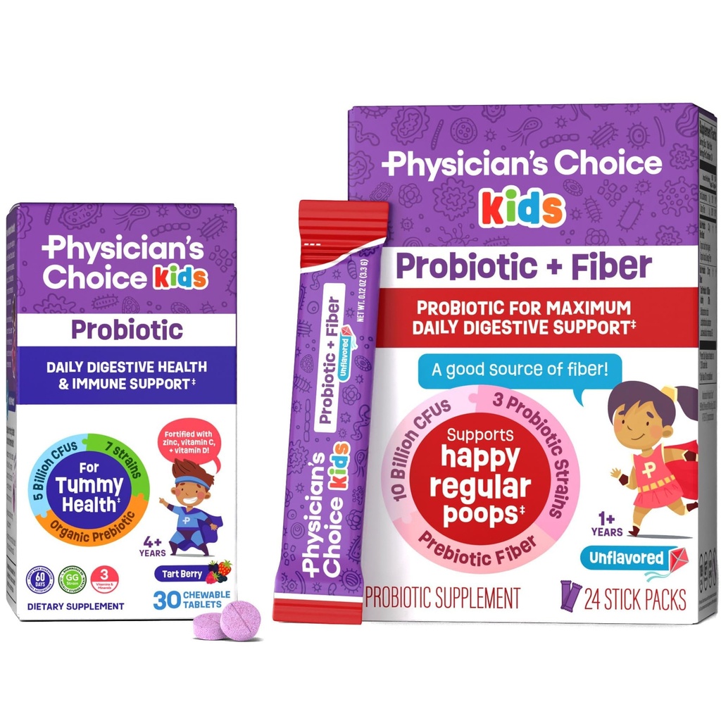 CHOIX du médecin Enfants Happy Tummy Bundle - Fibre 24pck + Probiotique 30ct