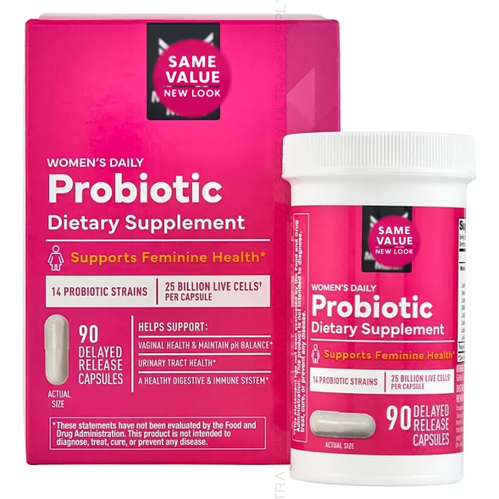 Mitglieder Mark Women's Probiotic 25 Billion CFU – 14 Strains, Delayed Release Capsules, 90 Count