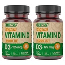 DEVA Vitamine D3 5000 UI, Supplément soleil, 125 mcg de végan D3, 90-bouteille de tasse (paquet de 2)