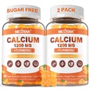 Calcium 1200 mg mit Vitamin D3 Gummi - Kalzium + Kurkuma Ergänzung für Frauen und Männer mit Vitamin K2 B12 - Unterstützung Knochen & Muskel - Zuckerfrei - Vegan (120 Count)