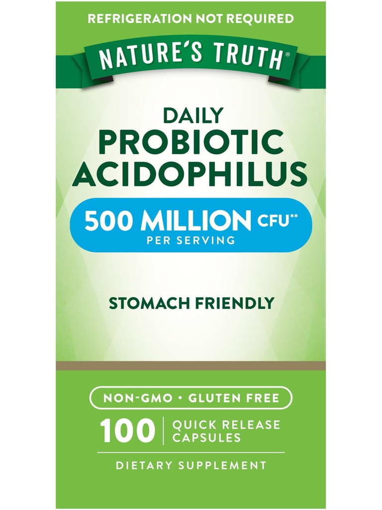 Nature's Truth Probiotics für Männer und Frauen | 500 Million CFU | 100 Kapseln | Non-GMO & Gluten Kostenlose Ergänzung