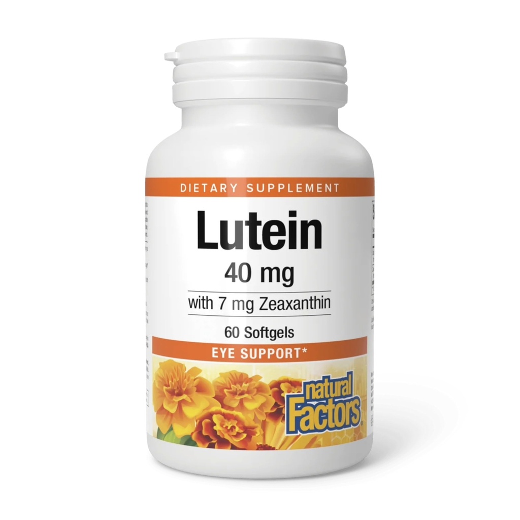 Natürliche Faktoren, Lutein 40 mg, Antioxidans Unterstützung für gesunde Augen und Haut mit Zeaxanthin, 60 Softgels