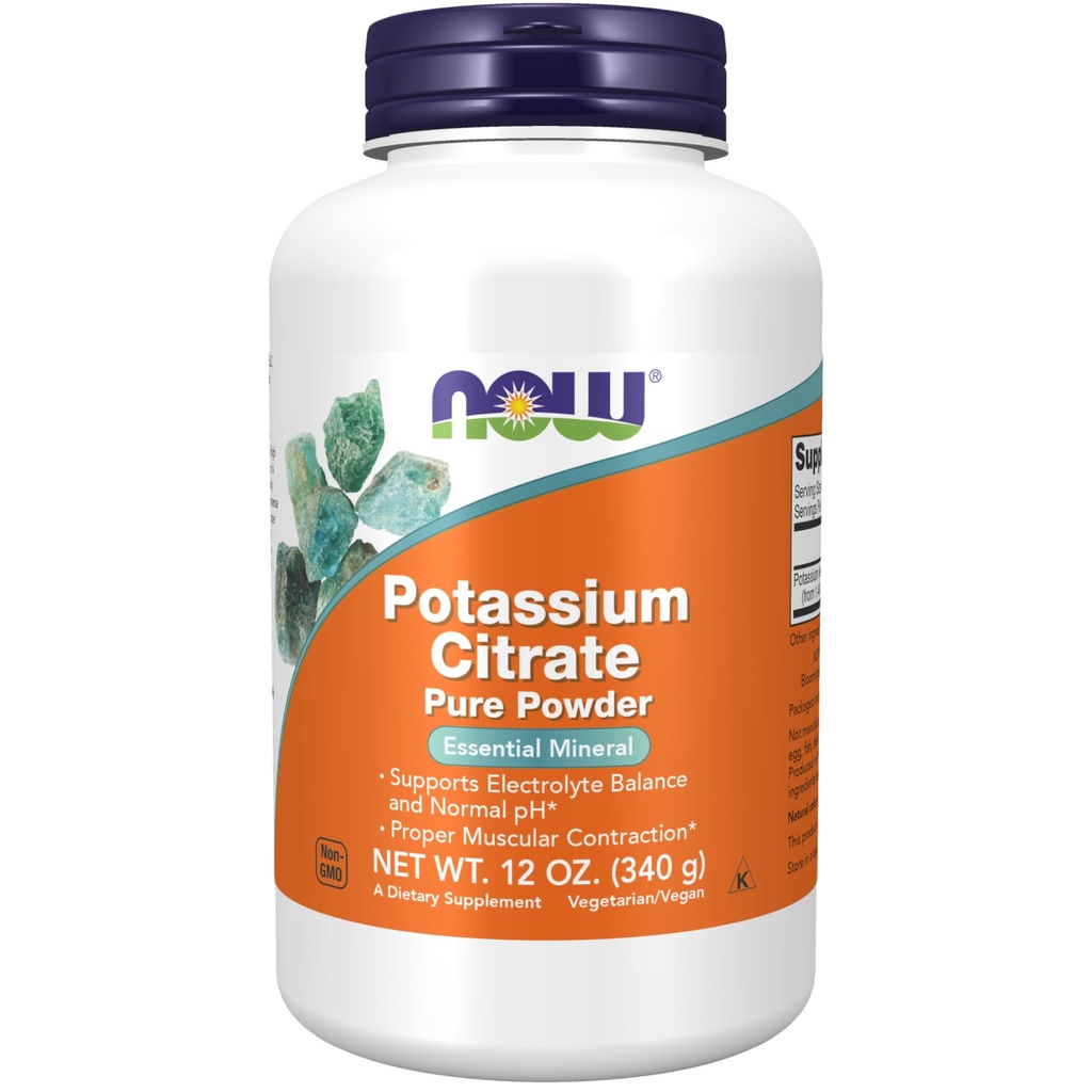 JETZT Nahrungsergänzungsmittel, Kalium-Zitrat-Pulver, unterstützt Elektrolyt Balance und Normal pH*, Essential Mineral, 12-Ounce