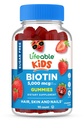 Lebensfähige Zucker freie Kinder Biotin Gummie | 5000mcg | Great Tasting Biotin Supplement | Biotin Gummis für Haarwachstum, Haut und Nagel Gesundheit | Haar Vitamine für Kinder, Jungs, Mädchen | 90 Gummie