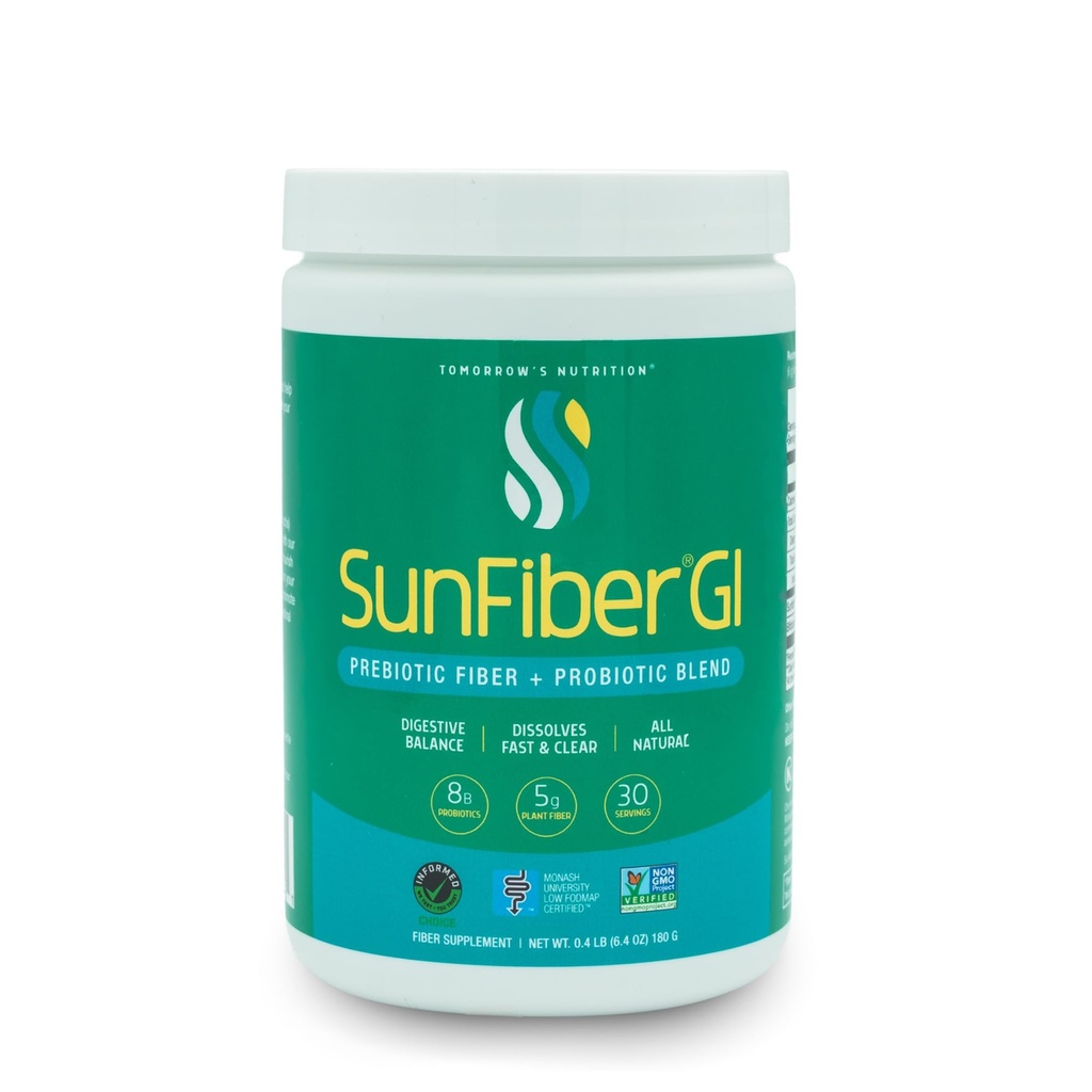 Nutrition de demain Fibre solaire GI, Fibre prébiotique et probiotiques, 5g Fibre prébiotique et probiotiques de 8 milliards par portion, faible FODMAP, 30 jours d'approvisionnement, 30 jours