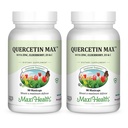 Maxi Health Quercetin 500mg Capsules – Suppléments en zinc pour les femmes et les hommes – Suppléments en quercetine sans OGM, sans casher et sans gluten avec vitamine C et zinc à la mûre aînée (90 capsules de légumes, boîte de 2)