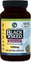 Amazing Herbs Black Seed Oil Pills 1250mg, 100 Softgel Capsules - Cold-Pressed | Non GMO