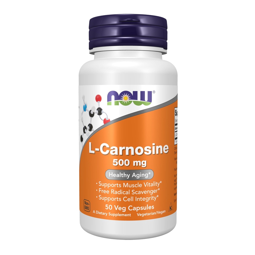JETZT Nahrungsergänzungsmittel, L-Carnosin (Beta-Alanyl-L-Histidin) 500 mg, Gesundes Altern, 50 Veg Kapseln