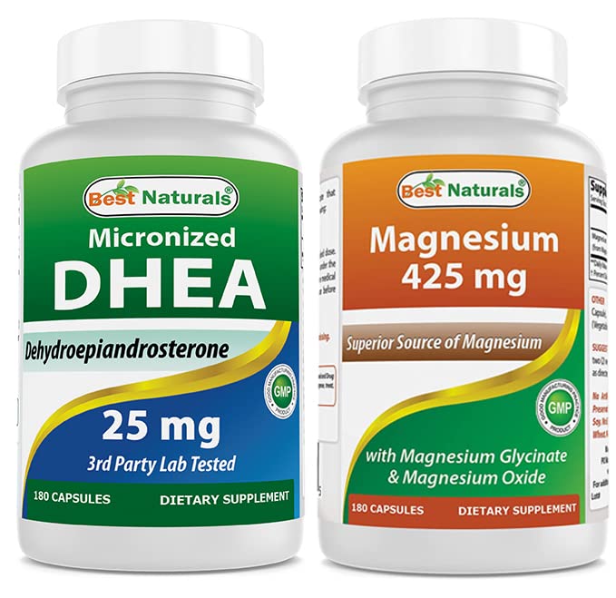 Meilleurs naturels DHEA 25 mg et Glycinate de magnésium 425 mg