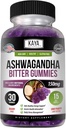 Kaya Naturals Ashwagandha Bitter Gummis - Natürliche Stressentlastung, Erhöhen Sie Energie & Mental Clarity, Non-GMO, Glutenfrei, Kaugummis - 30 Count