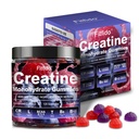 Creatine Monohydrate Gommies Complex 8000mg pour les hommes et les femmes, contenant de la L-carnitine et de la taurine, construire le muscle, stimuler l'énergie, récupération plus rapide, sans sucre et végétalien, framboise et mûre noire, 120 comte