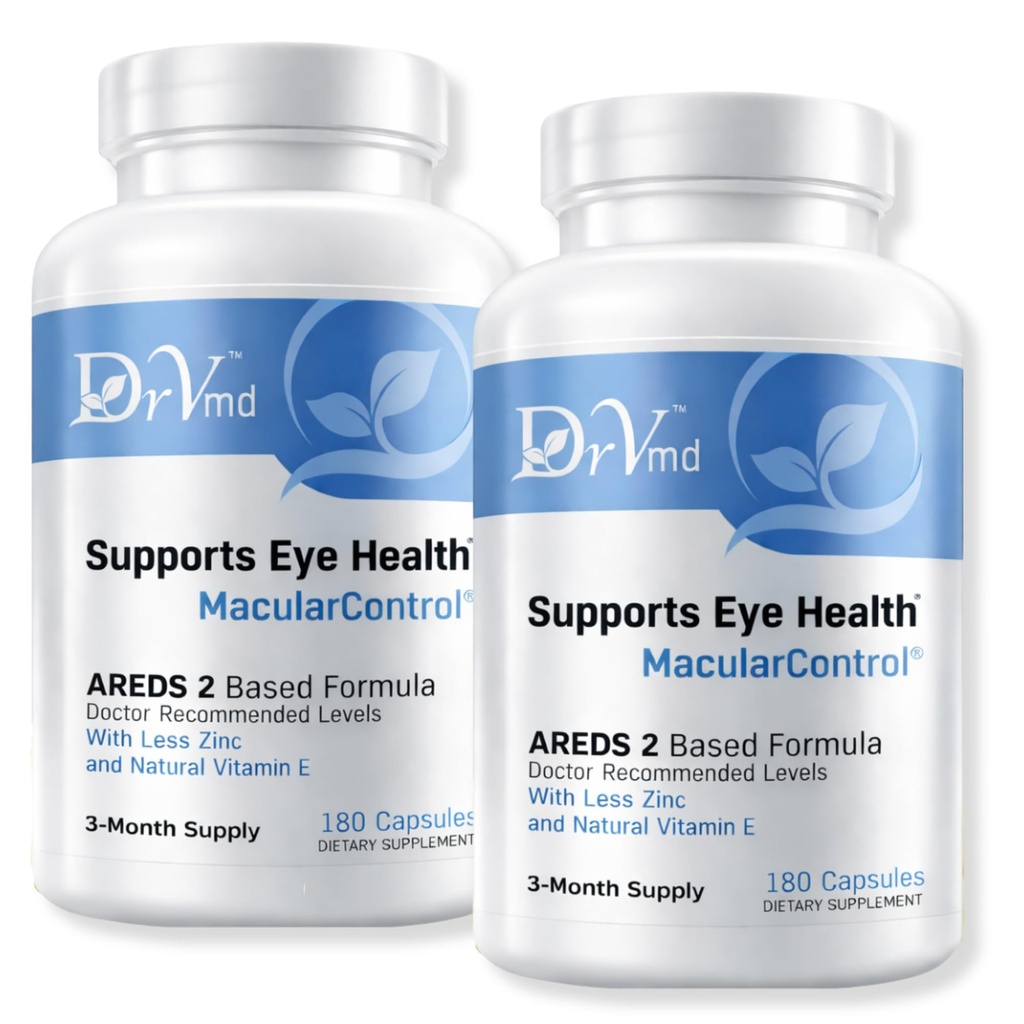Macular Control AREDS 2 Augen Vitamine + Lutein 10mg + Zeaxanthin 2 mg, 25mg Zink, Vitamin C & Natural E – Arzt Formulierte Augenunterstützungsergänzung (360 Kapseln) 6 Monate Versorgung