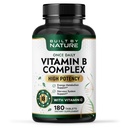 Erbaut von Nature Vitamin B Complex – Super B Complex Vitamins für Frauen & Männer – Energie, Stress & Immununterstützung – High Potency B Vitamins Complex mit B12 – 180 Tabletten