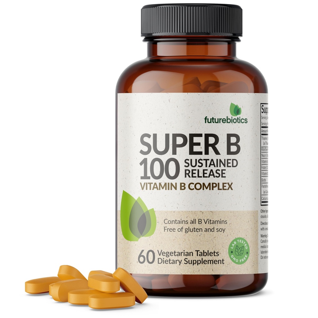 Futurebiotics Super B 100 Sustained Release Vitamin B Complex Non-GMO, 60 vegetarische Tabletten