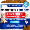 Probiotika für Hunde - Unterstützung Gut Gesundheit, juckende Haut, Allergien, Immunität, Hefe Balance - Hundeprobiotika und Verdauungsenzyme mit Präbiotika - Reduzieren Sie Durchfall, Gas - 120 Probiotika für Hunde