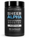 Sheer Strength Labs Testostérone Booster T-Booster pour hommes - Dose soutenue cliniquement, formule la plus forte - Fabriqué aux États-Unis - Premium Blend de Fadogia Agrestis Tongkat Ali et Shilajit. 30 Services