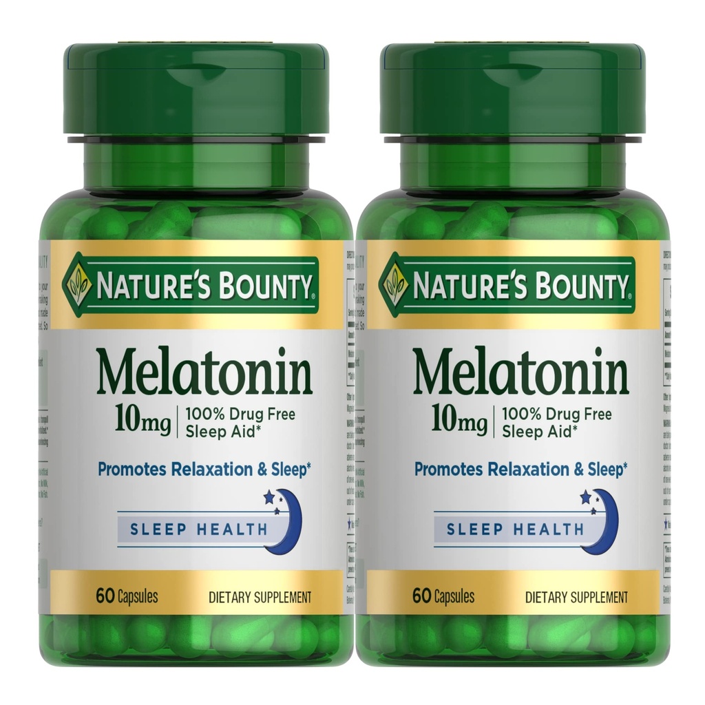 Melatonin by Nature's Bounty, 60 Count (Pack of 2)