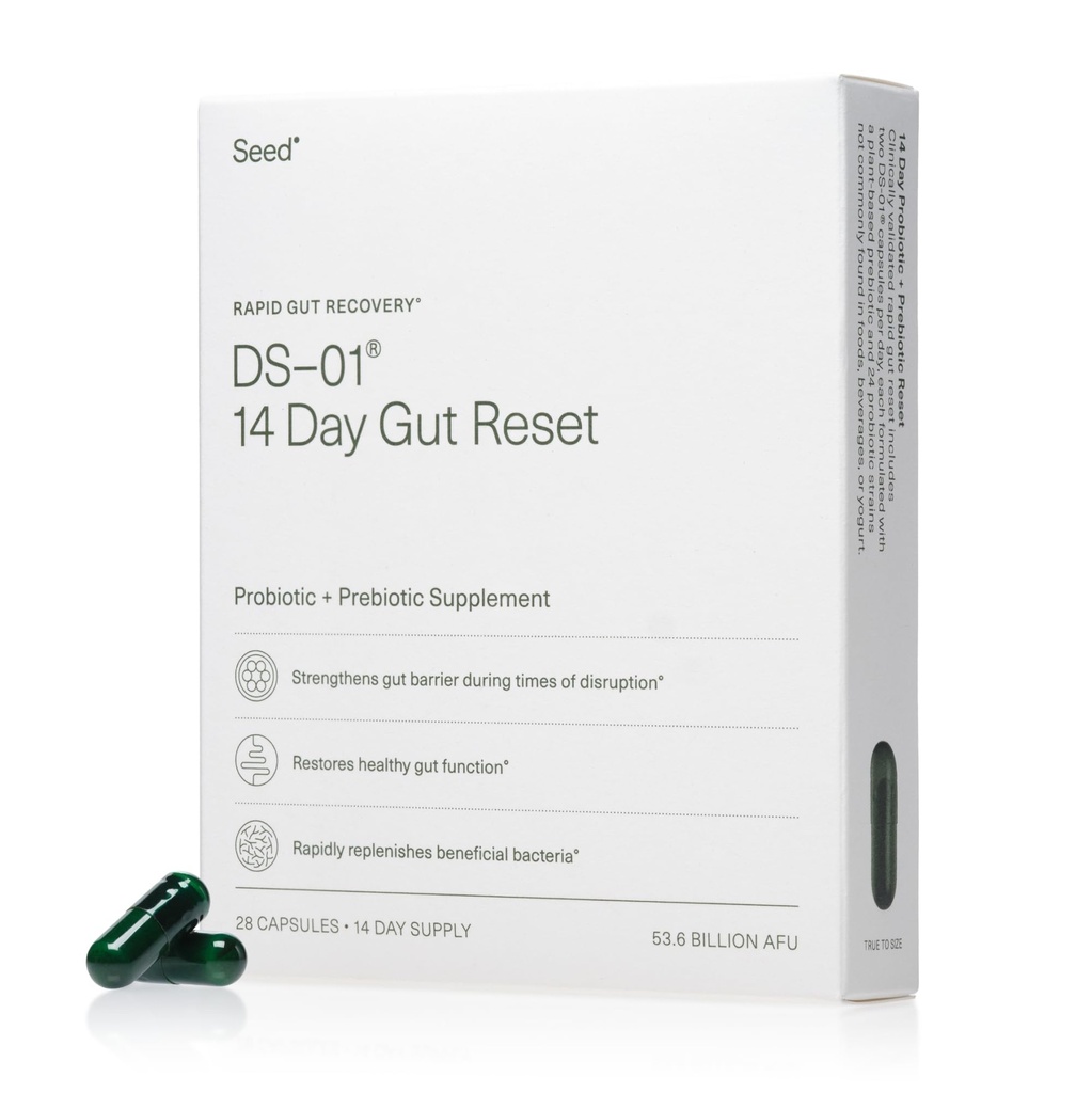 Samen 14 Tage Darm-Reset - Präbiotika und Probiotika für Frauen und Männer - Verdauungsgesundheit, Darmgesundheit, schnelle Darm Genesung, Blähungen & Verstopfung Relief - Vegan & Shelf-Stable - 28 Kapseln (14-Tage-Versorgung)