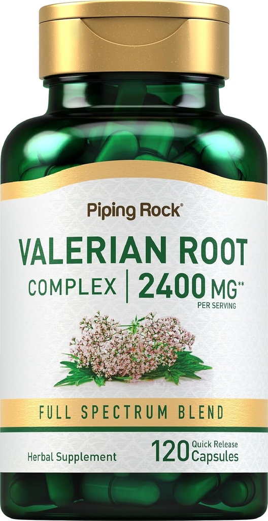 Piping Rock Valerian Root Capsules 2400 mg | 120 Count | Extract Supplement | Kräutermischung | Non-GMO, Glutenfrei