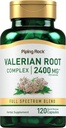 Piping Rock Valerian Root Capsules 2400 mg | 120 Count | Extract Supplement | Kräutermischung | Non-GMO, Glutenfrei