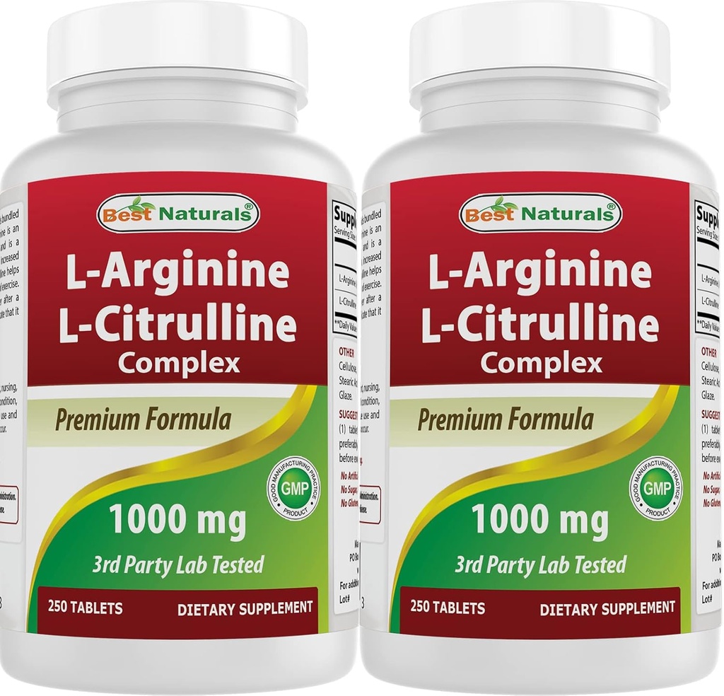 Best Naturals L-Arginin L-Citrulline Complex 1000 mg 250 Tabletten (250 Zähler (Pack von 2))