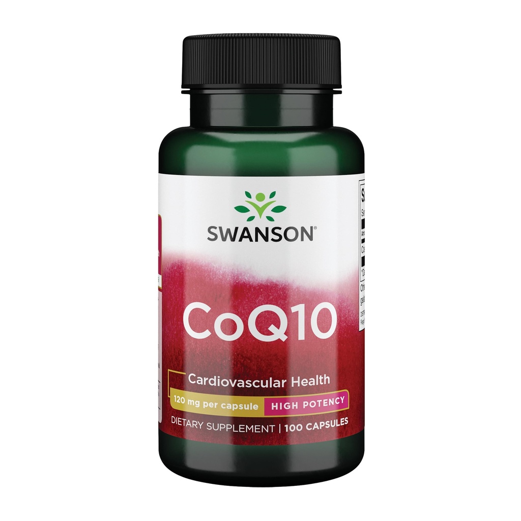 Swanson CoQ10 - Aide à promouvoir la santé cardiaque, le soutien énergétique et les aides Système cardiovasculaire global Santé - Aide à maintenir le supplément de Coenzyme Q10 - (100 capsules, 120mg chacune)