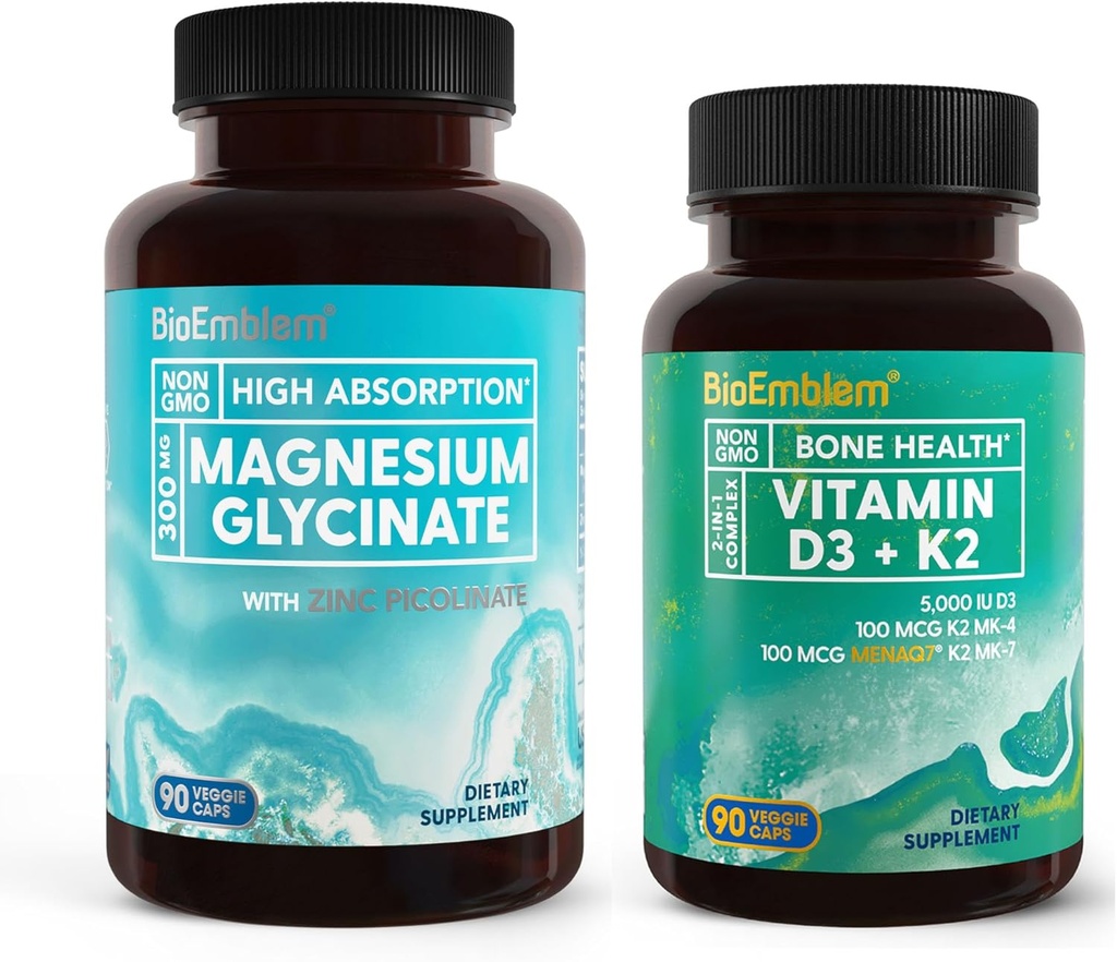 BioEmblem Magnesium Glycinat mit Zink und Vitamin D3 K2