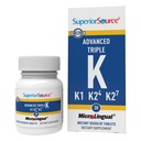 Superior Source Advanced Triple K - Supplément de soutien de la santé et de la force des os - Formule de soutien de l'immunité avec les vitamines K1 et K2 - Aides aux vitamines Absorption de calcium - 30 comprimés à dissolution instantanée