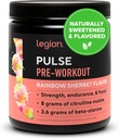 LEGION Pulse Pre Workout - All Natural Nitric Oxide Preworkout Drink to Boost Energy, Creatine Free, Naturally Sweetened, Beta Alanine, Citrulline, Alpha GPC (Rainbow Sherbet)